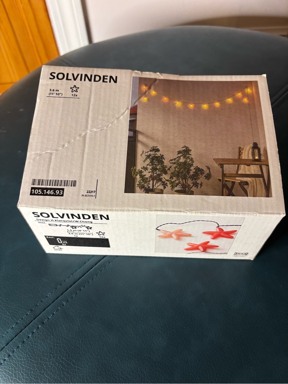 IKEA SOLVINDEN Star String Lights in Warm Yellow